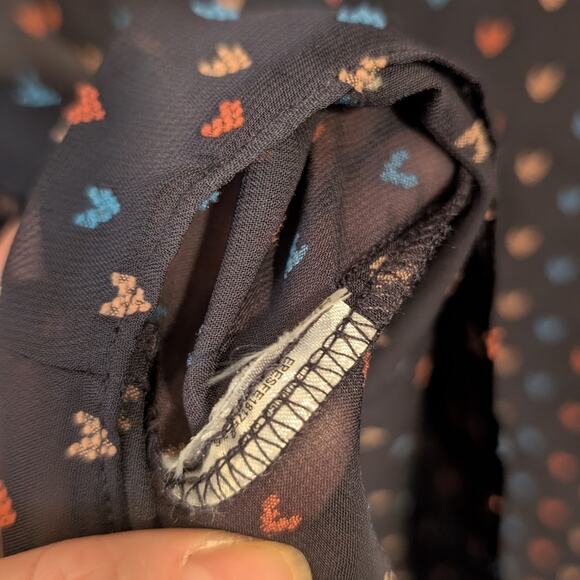 β¨Esprit Pink and Blue Flutter Sleeve Blouse Relaxed Boxy Style - Picture 5 of 8